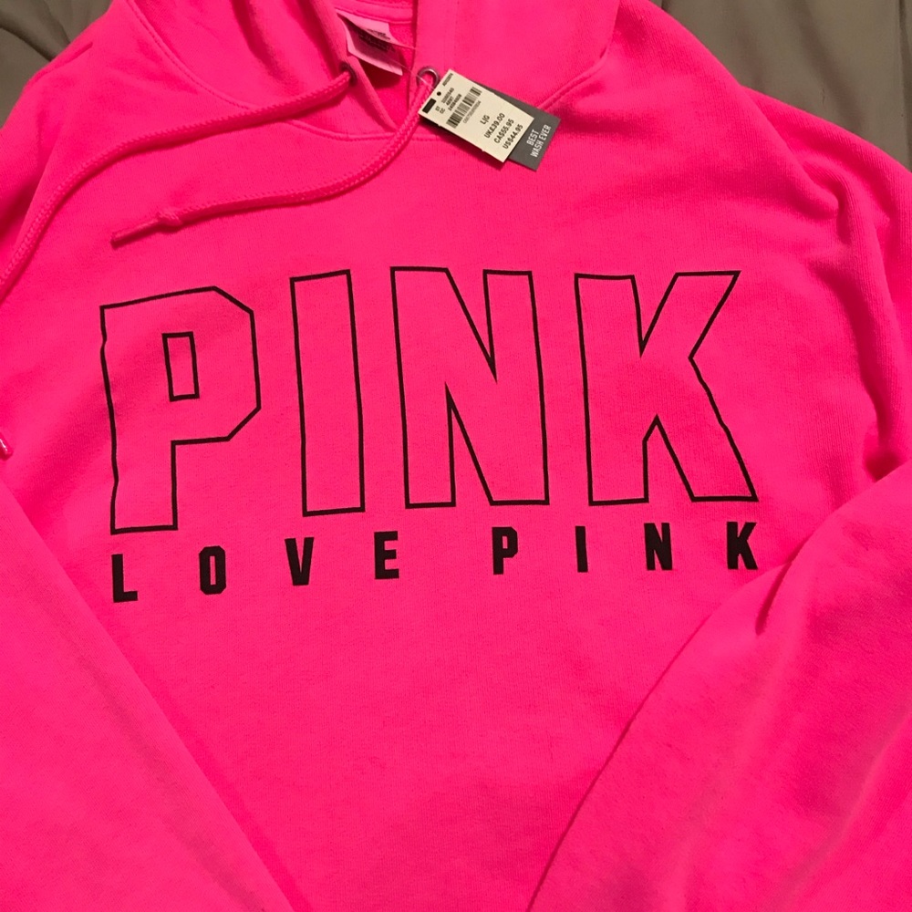 New PINK cropped hoodie